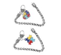 VANZACK 2 pièces Gourmette Puzzle Autisme Alliage de Zinc Bracelet Créatif Léger et Portable pour Sensibilisation Cadeau Significatif pour Soutien et Famille
