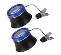 VANZACK 2 Pièces Loupe à Clip pour Horlogers et Bijoutiers Lot de Loupes de Réparation de Montres et Bijoux avec Fixation Précise Outil Portable pour Micro-réparations et Observation