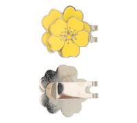 VANZACK 2 Pièces Marqueur de Balle de Golf Sakura Pince à Chapeau Jaune | Alliage de Zinc Poli, Léger et Détachable, pour Parcours de Golf et Événements de Club