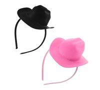 VANZACK 2 Pièces Mini Cowgirl Hat Headband Lightweight Comfortable Western Party Accessory For Women And