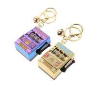 VANZACK 2 pièces Mini Porte Clés Machine à Sous Chanceuse Mini Jeu à Bascule Ludique Accessoire Portable pour Fête Danniversaire et Cadeau Drôle pour Femmes et Filles