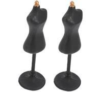 VANZACK 2 Pièces Mini-Support De Mannequin Poupée Tissu Style Ajusté Factice Couture Petit Soutien Jupe Rester Accessoires De Scène Formes De Robe Miniature Noir Résine