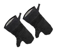 VANZACK 2 Pièces Moufles de Barbecue Isolants Noirs en PU Coton