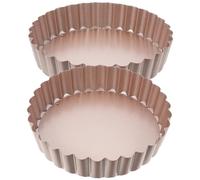 VANZACK 2 pièces Moule à gâteau Acier avec Fond Amovible Revêtement Antiadhésif Lot pour Pâtisseries Quiches et Cakes