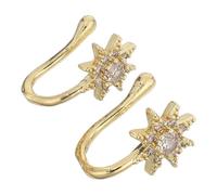 VANZACK 2 Pièces Nose Cuff U-shape Faux Septum Rings With Rhinestone Star Charm Non-piercing Nose Studs Lightweight Jewelry For Party Festival And Daily Wear