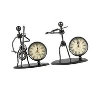 VANZACK 2 pièces Ornement Horloge Fer Forme de Groupe de Musique Décoration de Bureau Créative et Élégante pour Vitrine et Salon