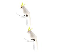 VANZACK 2 Pièces Perroquet Simulé Modèle Perroquet En Mousse Décor Perroquet Pirate Accessoire De Costume De Pirate Perruche Artificielle Blanche La Plume 35c Jouet Extérieur
