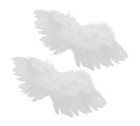 VANZACK 2 pièces Petits Ange pour Poupées Accessoires pour Déguisement et Décoration de Poupées Blanc Plume Simulée Faciles à Attacher pour Artisanat et Projets DIY
