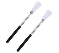 VANZACK 2 pièces -pied Acier Inoxydable Manche Long Réglable Inox Extensible pour Adultes et Seniors Aide Pratique pour Enlever Chaussures