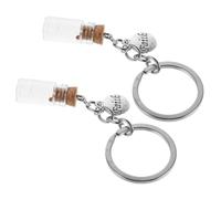 VANZACK 2 Pièces Porte-clés Chrétien avec Graines de Moutarde Mini Flacon Verre Symbole de Foi Lot de Cadeau Religieux pour Noël et Célébrations Spirituelles