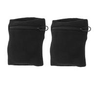 VANZACK 2 Pièces Porte-Monnaie Poignet Sport Bandeau de Couleur Unie Bandeaux de Poignet Bandeaux pour Hommes Bracelet de téléphone Portable Bracelet pour Femmes Fermeture éclair Noir
