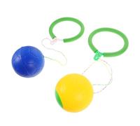 VANZACK 2 pièces Skip Ball Cheville Garçon Fille Adultes Balle de Saut Sauteuse pour Fitness Coordination et Jeu Extérieur de Jaune Bleu