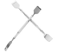 VANZACK 2 Pièces Spatule à Points Noirs en Acier Inoxydable, Grattoir à Peau, Argenté, pour Massage Facial, Nettoyage des Pores, Extraction des Points Noirs et Boutons, Femmes et Hommes