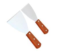 VANZACK 2 pièces Spatules Acier Inoxydable avec Manche Bois Lot Grandes et Petites Outils Polyvalents pour Cuisine Pâtisserie Pizza Steak Pancake Grattoirs Robustes pour Usage Domestique