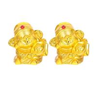 VANZACK 2 pièces Tirelire Feng Shui Miniature Plastique avec Statue Souriante du Richesse Pot à Compact pour Bureau et Maison Décoration et Organisateur Économies