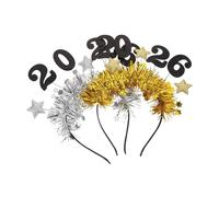VANZACK 2 Pièces Year Headbands Glitter Tinsel Hair Hoops For Holiday Party Festive And Cute Year Eve Headwear Accessories