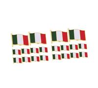 VANZACK 20 Pièces Broche Drapeau Italien Émaillé Épingle Décorative pour Vêtements Fête et Finition Vernis Cuisson