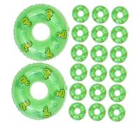 VANZACK 20 Pièces Mini Anneaux de Natation Décoratifs PVC Accessoires Réalistes pour Maison de Poupée et Scènes Miniatures Ornements Ludiques pour Décoration Intérieure