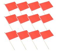 VANZACK 20 Pièces Mini Drapeaux à Bâtonnets Rouge Petits Drapeaux à Main Résistants Aux Intempéries pour et Événements