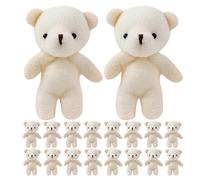 VANZACK 20 Pièces Mini Hanging Bears Set Soft Tiny Stuffed Animal Toys with Jointed Limbs Cute Bear Dolls for Wedding Birthday Cake Decorations Party Favors and DIY Accessories