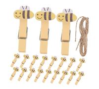 VANZACK 20 pièces Mini Pinces à Linge Bois Abeille Lot de Clips Photo Décoratifs pour Maison et Loisirs Créatifs Accessoires Pratiques et Solides