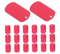 VANZACK 20pièces Médailles Identification Vierges pour Chiens Pendentifs Aluminium Carrés à Graver Plaques Identification pour Collier De Chat Et Porte-clés