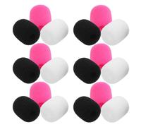 VANZACK 24 Bonnettes Anti-vent en Mousse pour Microphone, Accessoires pour Casque Audio Microphone, Protection Réutilisable 0,86 Pouce, Pack 24 Pièces Rose Fuchsia Blanc Noir, Pare-vent