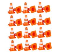 VANZACK 24 pièces Cônes Miniatures Orange pour Garçon Fille Éducatif Signalisation Routière Modèles Réalistes pour Apprentissage des Règles de Circulation et Jeux de Simulation