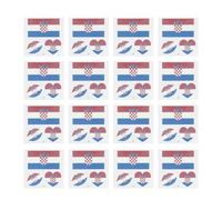VANZACK 25 Feuilles Autocollants Temporaires Drapeau National Imperméables Jetables Visage Corps pour Événements Sportifs Festival Support Fans