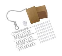 VANZACK 250 pièces Kit Fabrication Boucles Oreilles Semi avec Crochets Bouchons Caoutchouc et Cartes Affichage pour Création DIY Bijoux