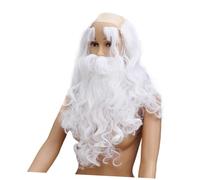 VANZACK 2ensembles Père Noël Blanc Longue Barbe Sourcils Perruque Accessoires Cosplay Coiffe Père Noël