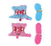 VANZACK 2ensembles pour Hamster Et Rongeur De Laisse Portable avec Motif Rayé Et Accessoire pour Activités Extérieures Et Exercices