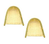 VANZACK 2pcs Pelle à Poussière en Bambou Tressé Décorative, Panier de Rangement Naturel, Design Créatif et Élégant pour Accessoires Salle de Bain ou Loisirs Créatifs