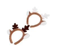 VANZACK 2pièces Bandeaux de Noël Forme Renne Set de Accessoires de Fête pour Femmes et Filles Headband avec Cornes de Renne pour Halloween