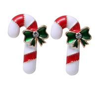 VANZACK 2pièces Broche de Noël Alliage avec Canne Blanche Rouge Verte Élégante et Faite Main pour Ornement de Vêtements