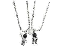 VANZACK 2pièces Collier Magnétique Pour Couple Pendentif Astronaute Chaîne Décorative Pour Amoureux