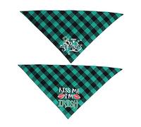VANZACK 2Pièces Écharpe Festive à Carreaux pour Animaux De Compagnie De Bandanas Triangulaires pour Chien pour Saint Patrick Accessoire De Mode pour Chiens