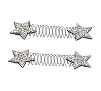 VANZACK 2pièces Épingles à Cheveux Invisibles Étoiles Argentées pour Femmes Barrettes à Pinces Extensibles Fixes pour Coiffures Cheveux