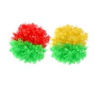 VANZACK 2pièces Perruques De Football Coiffure Afro Couleurs Drapeau Brésilien Et Portugais Lot Pour Fêtes Et Spectacles Déguisements Amusants Pour Hommes Et Femmes