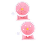 VANZACK 2pièces Roue Exercice Silencieuse pour Hamster Et Petits Animaux avec Support Couleurs Aléatoires Idéale pour Jogging Et Exercice des Rongeurs