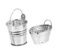 VANZACK 2pièces Seau Miniature Métal avec Poignée pour Maison De Poupée Lot de Mini Seaux Décoratifs pour Accessoires De Mini Maison Modèle De Seau Réaliste pour Décoration De De Poupée