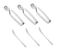 VANZACK 3 ensembles Set Pinces et Fourchettes Escargot Acier Inoxydable Résistant Chaleur Facile à Nettoyer Ustensiles Pratiques pour Fruits de Mer et Repas Escargots