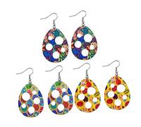 VANZACK 3 Paires Boucles Oreilles de Pâques de Boucles Oeuf Motif Style Aléatoire pour Fête et Costume