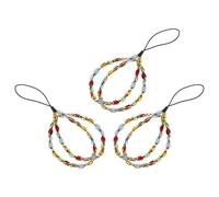 VANZACK 3 Pièces Bracelet Téléphone à Perles Plastique Léger et Sécurisé Lanière Poignet Charme Portable pour Femmes et Filles Accessoires Mode Vacances