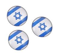 VANZACK 3 Pièces Broche Épinglette Drapeau Israël Rond Brillant Souvenir de Voyage Badge Créatif pour Vêtements Sacs Chapeaux Élégant