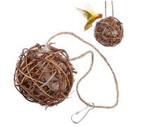 VANZACK 3 Pièces Constructeur de nids de colibris décor de Cage à Oiseaux Maison de Jardin d'oiseaux Matériel de Nidification Coffret Bobine mangeoire à Oiseaux en Plein air Coton