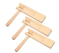 VANZACK 3 Pièces Créateur de Bruit à Cliquet Bois Instrument Musical Orff Rotatif Matraca pour Garçon Fille Améliore la Dextérité et Laudition Bois et Portable