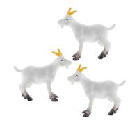 VANZACK 3 pièces Figurines Miniatures de Chèvre et Mouton Réalistes PVC Décoration DIY et Jouets Éducatifs pour Garçon Fille et Collectionneurs de Modèles de Ferme Polyvalents