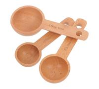 VANZACK 3 pièces Lot de Cuillères à Mesurer Bois de Hêtre pour Café Cuillères Doseuses pour Grains et Poudre et Ergonomique pour Cuisine et Pâtisserie