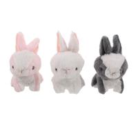 VANZACK 3 Pièces Mini Peluche Lapin Porte-clés Doux Décoration Mignonne pour Sacs Anniversaire Petits Charms Lapin pour Halloween Filles Garçons